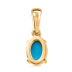 D'Joy AA Sleeping Beauty Türkis Anhänger 925 Silber 750 Vergoldet ca. 0.49 ct