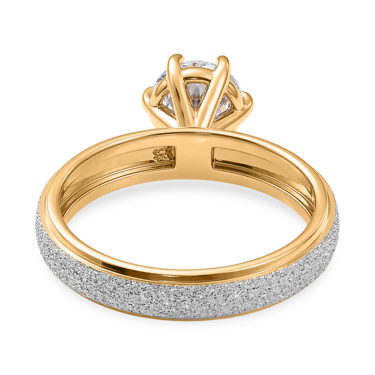 LUXURIANT DIAMOND - Lab Grown Diamant SI-GH Ring 925 Silber Rhodiniert und 750 Gelbgold Vermeil SGL zertifiziert (Größe 17.00) ca. 1.04 ct