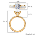LUXURIANT DIAMOND - Lab Grown Diamant SI-GH Ring 925 Silber Rhodiniert und 750 Gelbgold Vermeil (Größe 17.00) ca. 1,00 ct