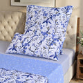 LIVMORE 6-teiliges Bettwäsche-Set für 2 Bettdecken, Blumenmuster mit Wendefunktion, 135x200cm, Blau