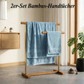 LIVMORE Handtuchset, Bambus und Baumwolle, 2-teilig, Blau