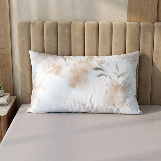 LIVMORE 6-teiliges Bettwäsche-Set für 2 Bettdecken, Aquarell-Blumenmuster mit Wendefunktion, 135x200cm, Creme/Beige