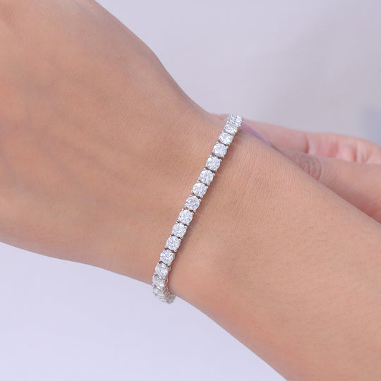 D'Joy Moissanit Armband ca. 19 cm 925 Silber Rhodiniert ca. 9,28 ct.