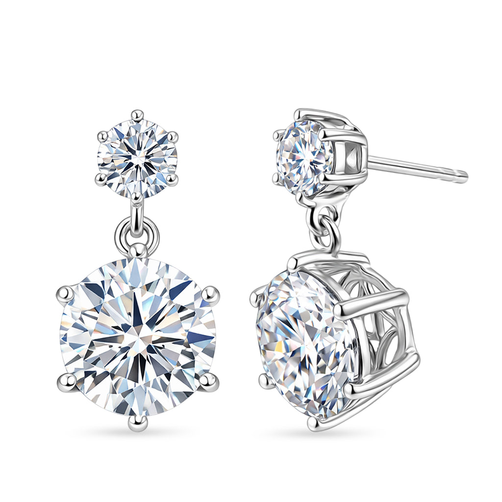 D'Joy Moissanit Ohrringe 925 Silber Rhodiniert ca. 7.95 ct