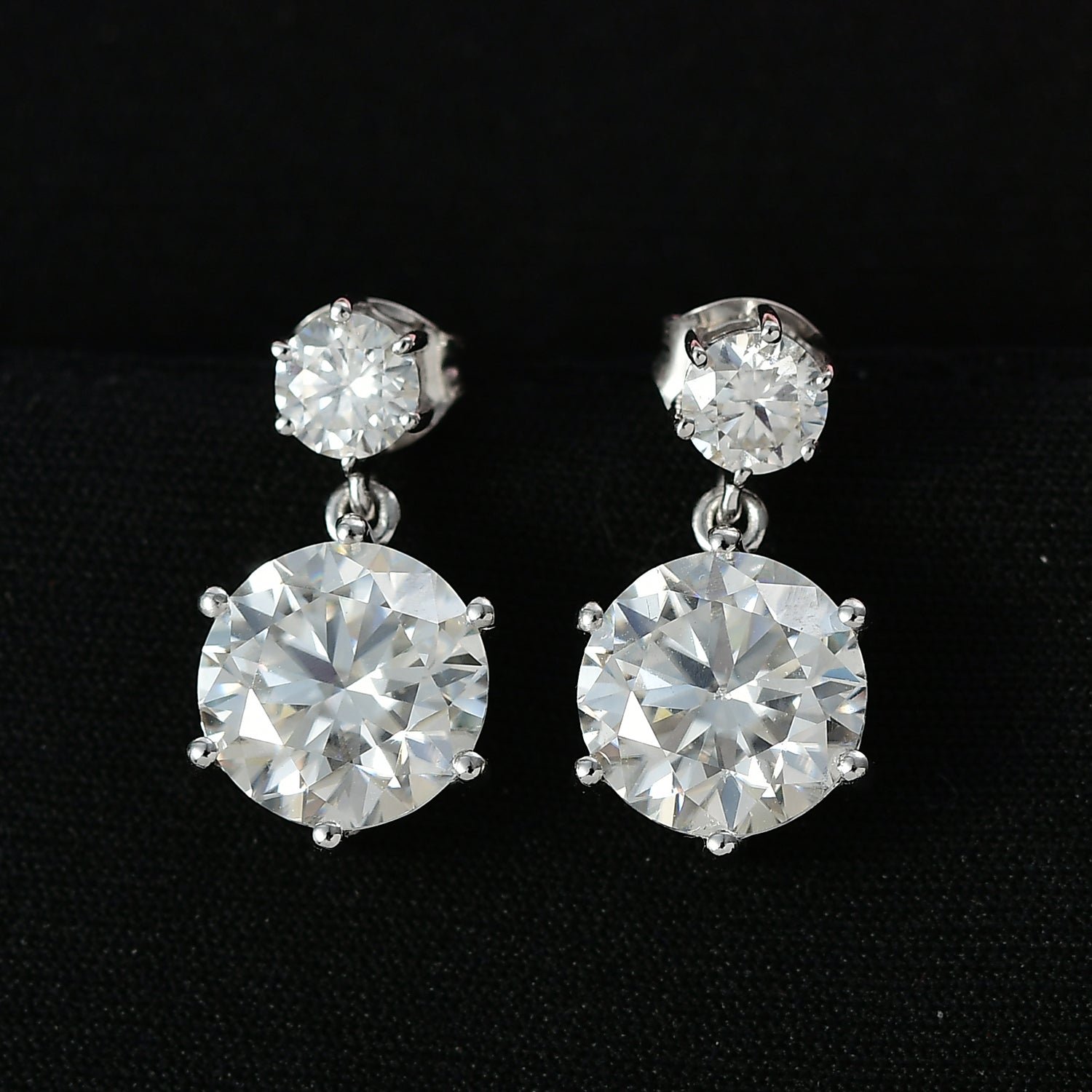 D'Joy Moissanit Ohrringe 925 Silber Rhodiniert ca. 7.95 ct