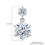 D'Joy Moissanit Ohrringe 925 Silber Rhodiniert ca. 7.95 ct