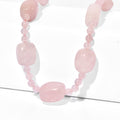 EVER TRUE Rosenquarz Halskette ca. 45 cm Nickelfreies Messing ca. 355.00 ct
