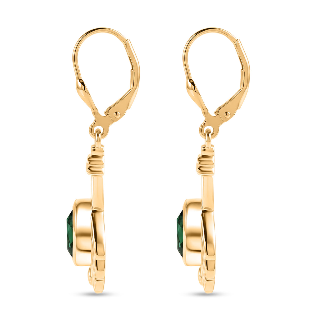 D'Joy Pfau Quarz Triplette, Schwarzer Spinell Ohrringe 925 Silber 750 Vergoldet ca. 1,99 ct.