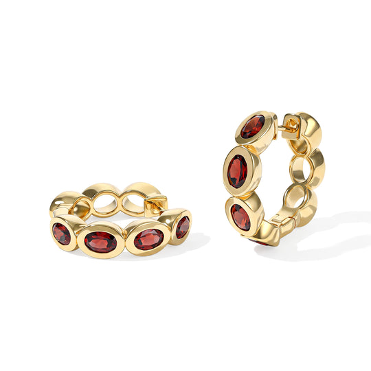 EVER TRUE Roter Granat Ohrringe Nickelfreies Messing ca. 3.60 ct