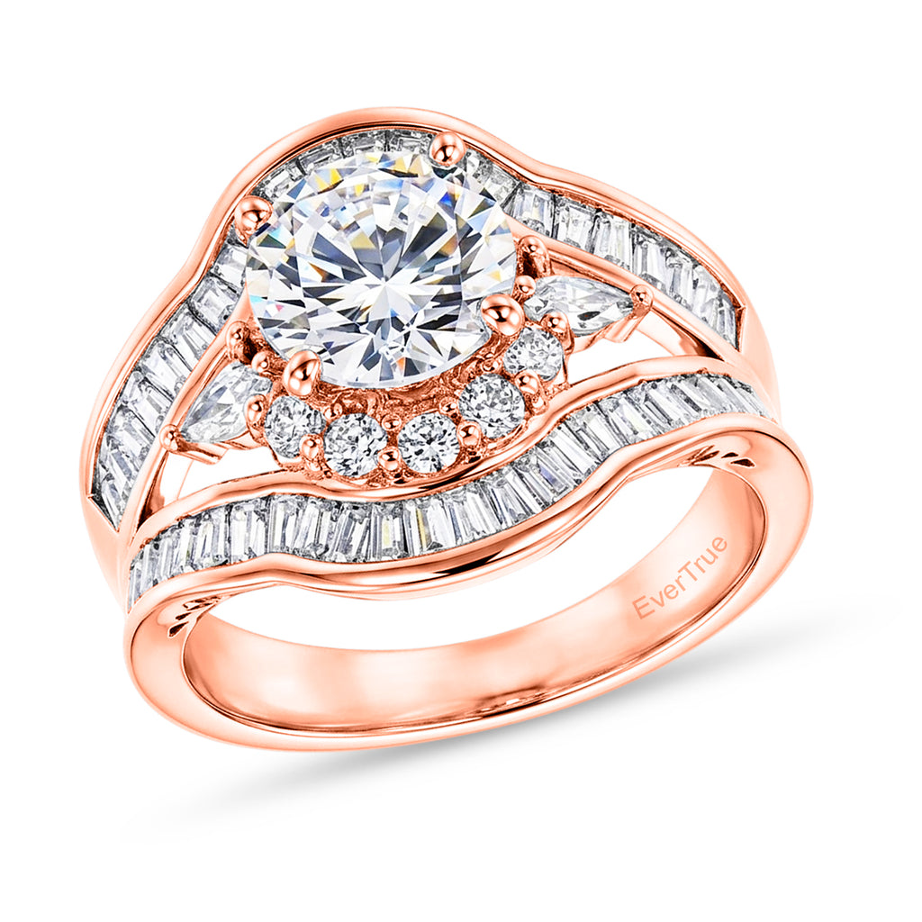 Weißer Zirkonia Ring Nickelfreies Messing rhodiniert (Größe 17.00)