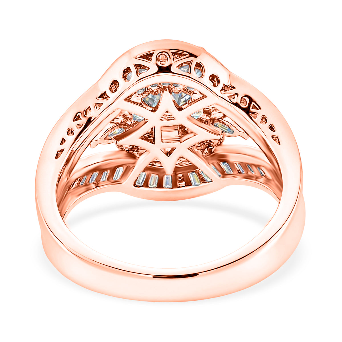 Weißer Zirkonia Ring Nickelfreies Messing rosévergoldet (Größe 17.00)