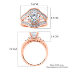 Weißer Zirkonia Ring Nickelfreies Messing rhodiniert (Größe 17.00)