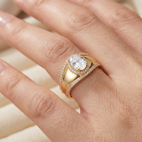 Weißer Zirkonia Ring Nickelfreies Messing vergoldet (Größe 18.00)