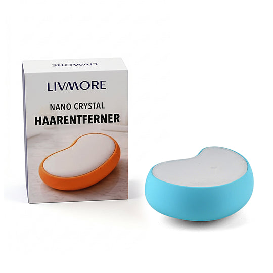 LIVMORE Nano-Kristall-Haarentferner mit Nano-Glas, Soft-Touch ABS-Gehäuse, 10x7x3,5cm, Schwarz