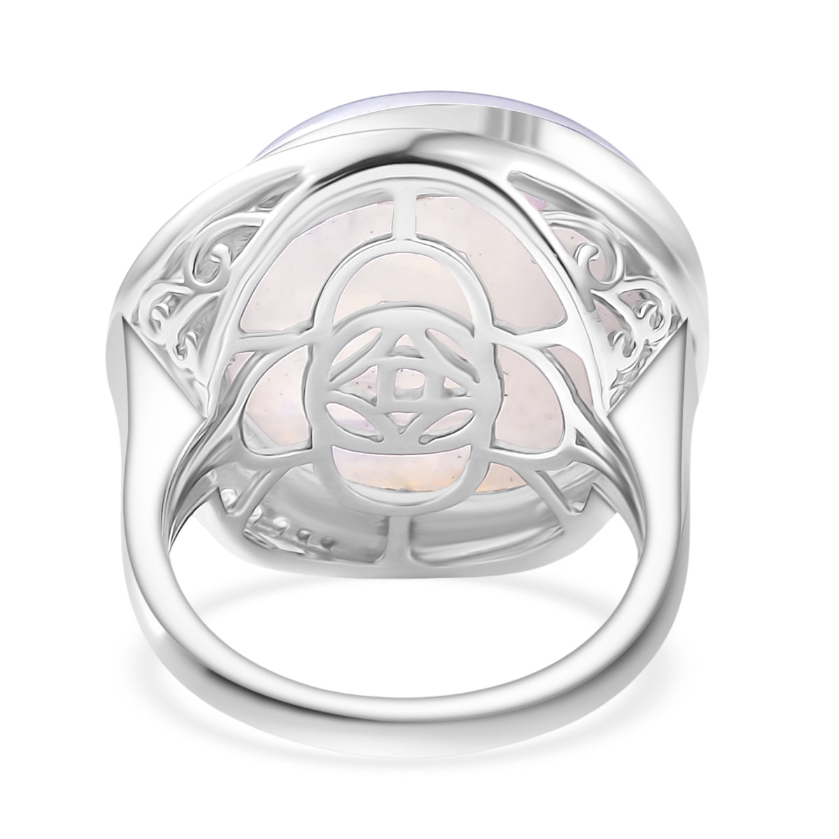 D'Joy AAA Regenbogen Mondstein und Zirkon Ring und Anhänger mit 50cm Kette