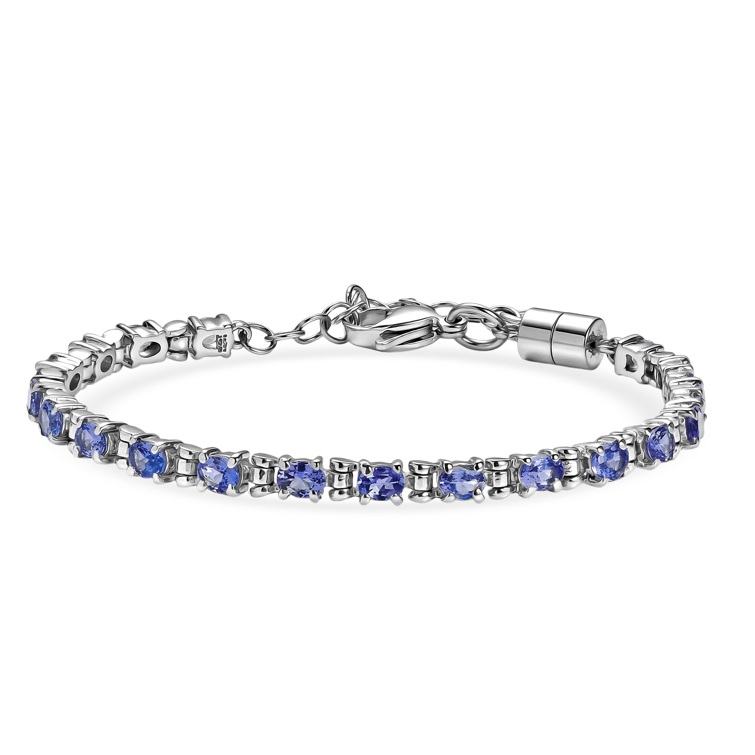 EVER TRUE Tansanit Armband ca. 15 cm + 4 cm Extender, 316L Edelstahl ca. 3,27 ct.