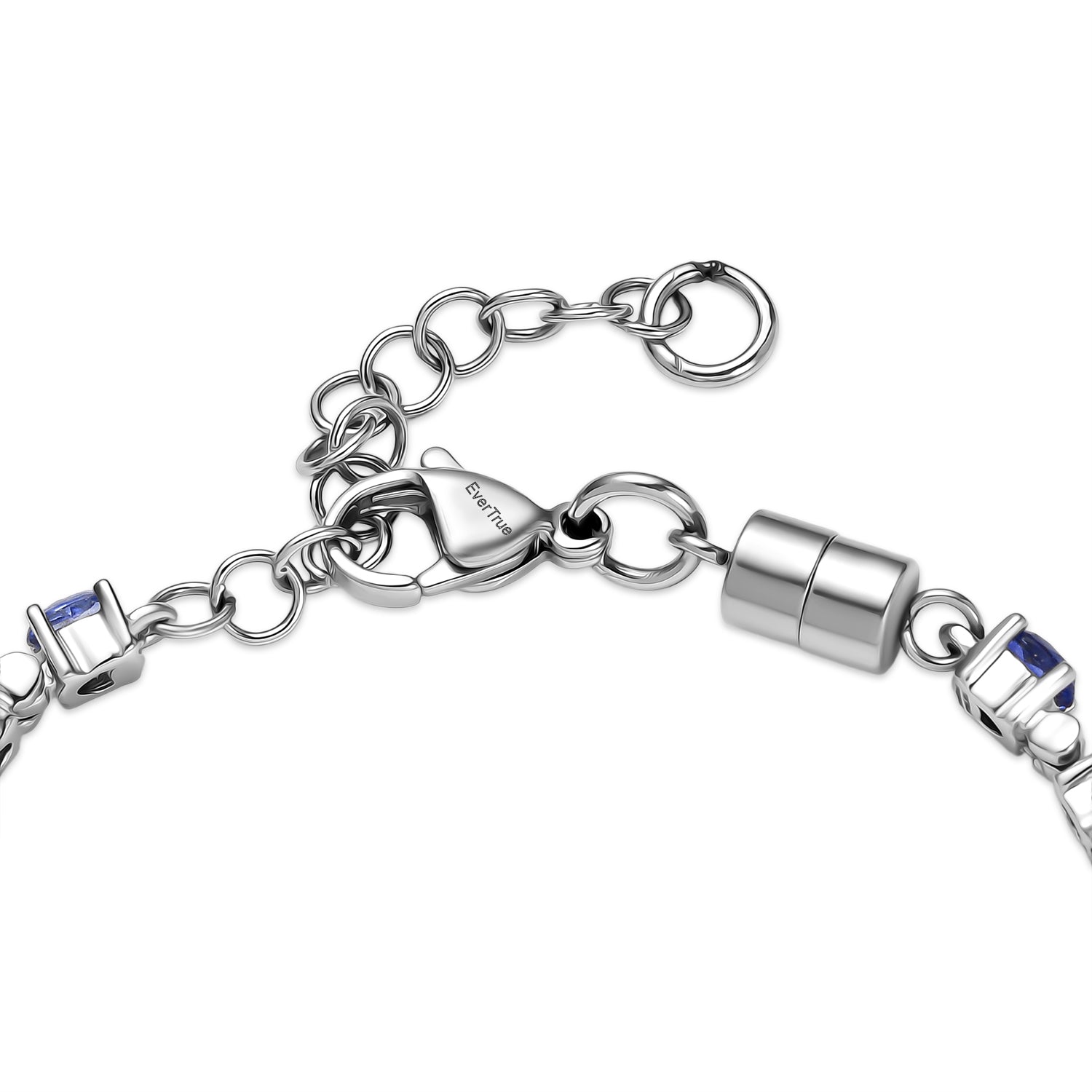 EVER TRUE Tansanit Armband ca. 15 cm + 4 cm Extender, 316L Edelstahl ca. 3,27 ct.