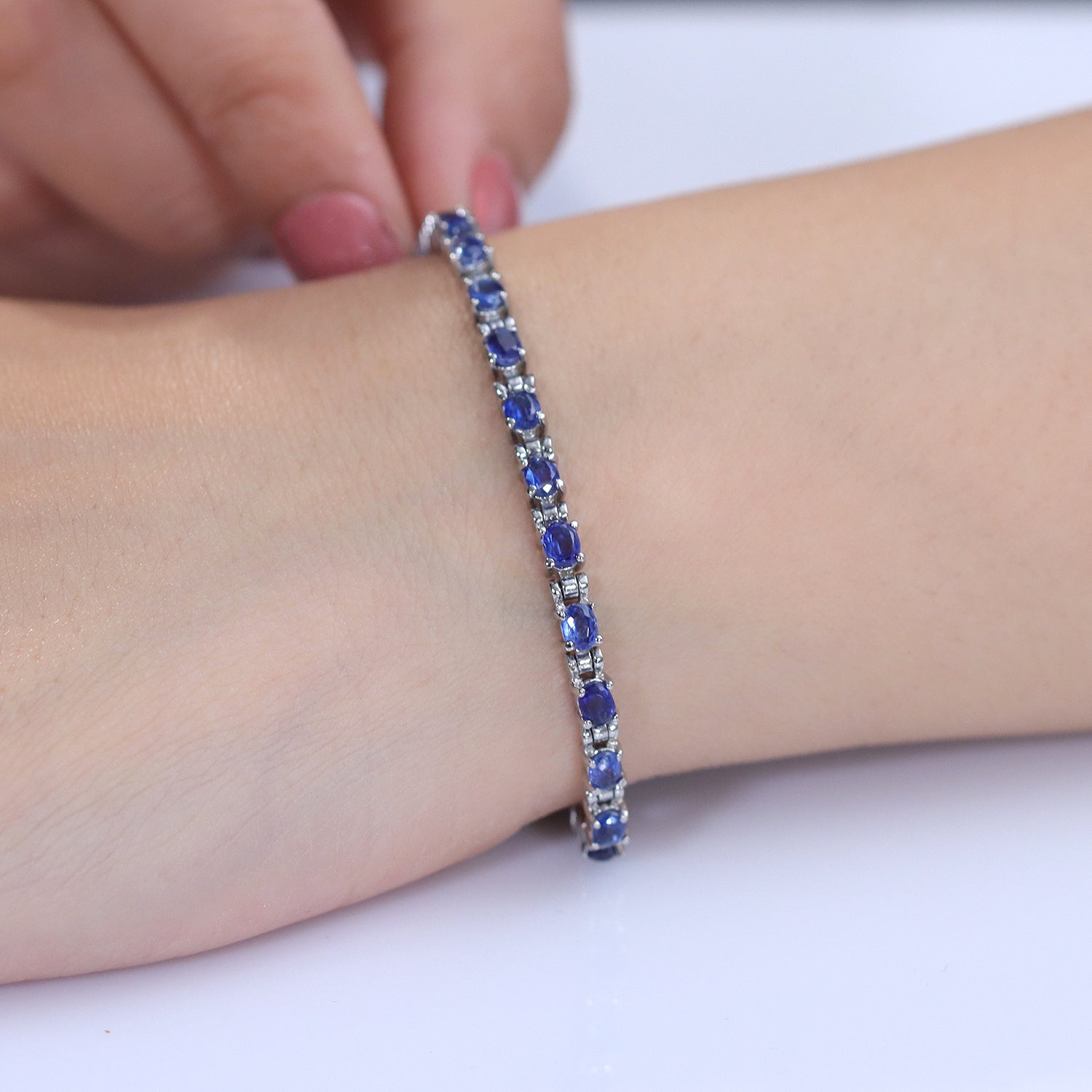 EVER TRUE Kyanit Armband ca. 15 cm + 4 cm Extender, 316L Edelstahl ca. 4,98 ct.