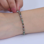 EVER TRUE Mehrfarbig-Turmalin Armband ca. 15 cm + 4 cm Extender, 316L Edelstahl ca. 3,48 ct.