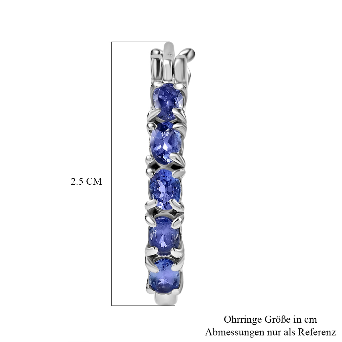 EVER TRUE Tansanit Ohrringe 316L Edelstahl ca. 1.72 ct