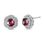 D'Joy AA Himbeer Zirkon, Moissanit AGI zertifiziert Ohrringe 925 Silber Rhodiniert ca. 3,26 ct.