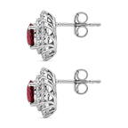 D'Joy AA Himbeer Zirkon, Moissanit AGI zertifiziert Ohrringe 925 Silber Rhodiniert ca. 3,26 ct.