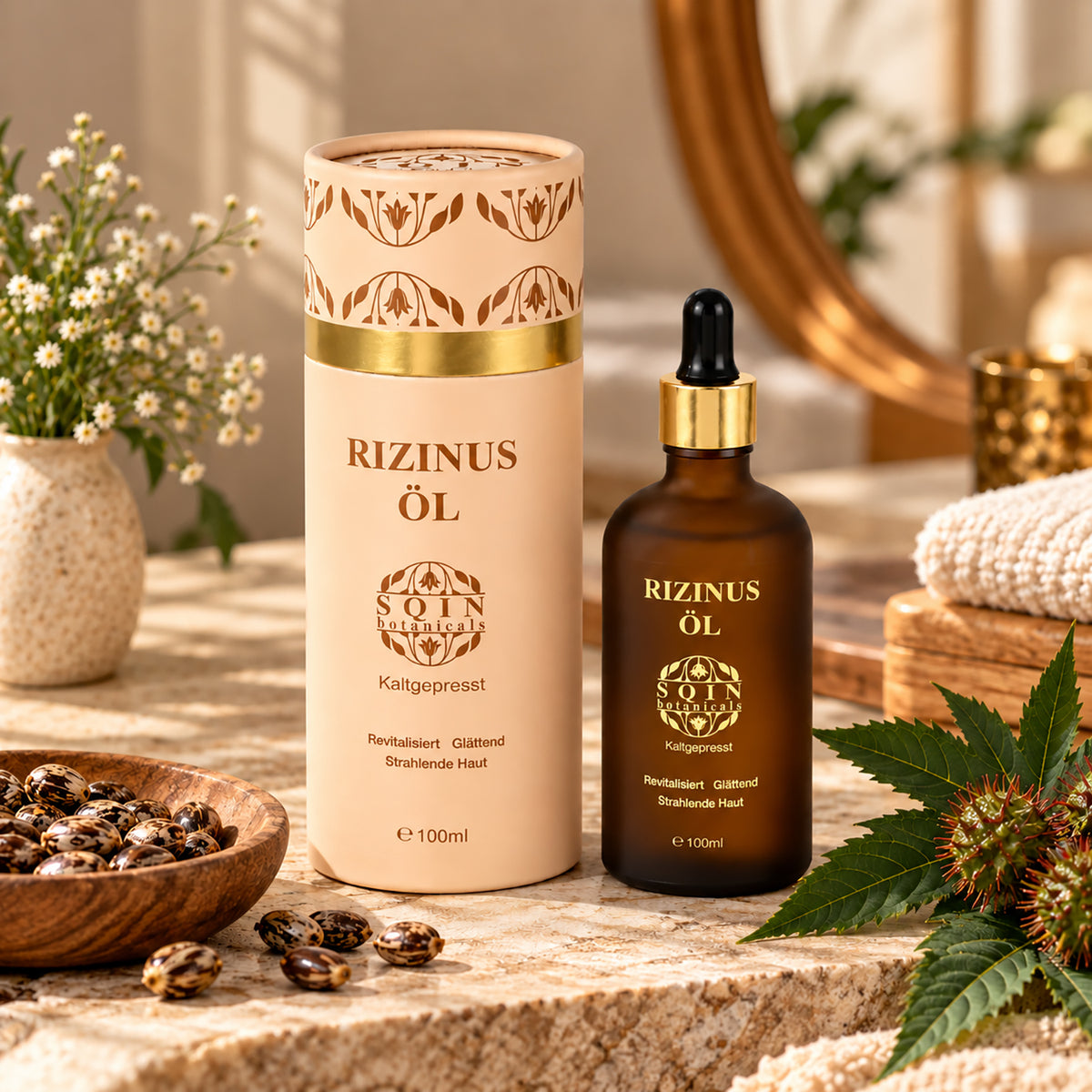 SQIN BOTANICALS - Kaltgepresstes Rizinusöl, 100 ml