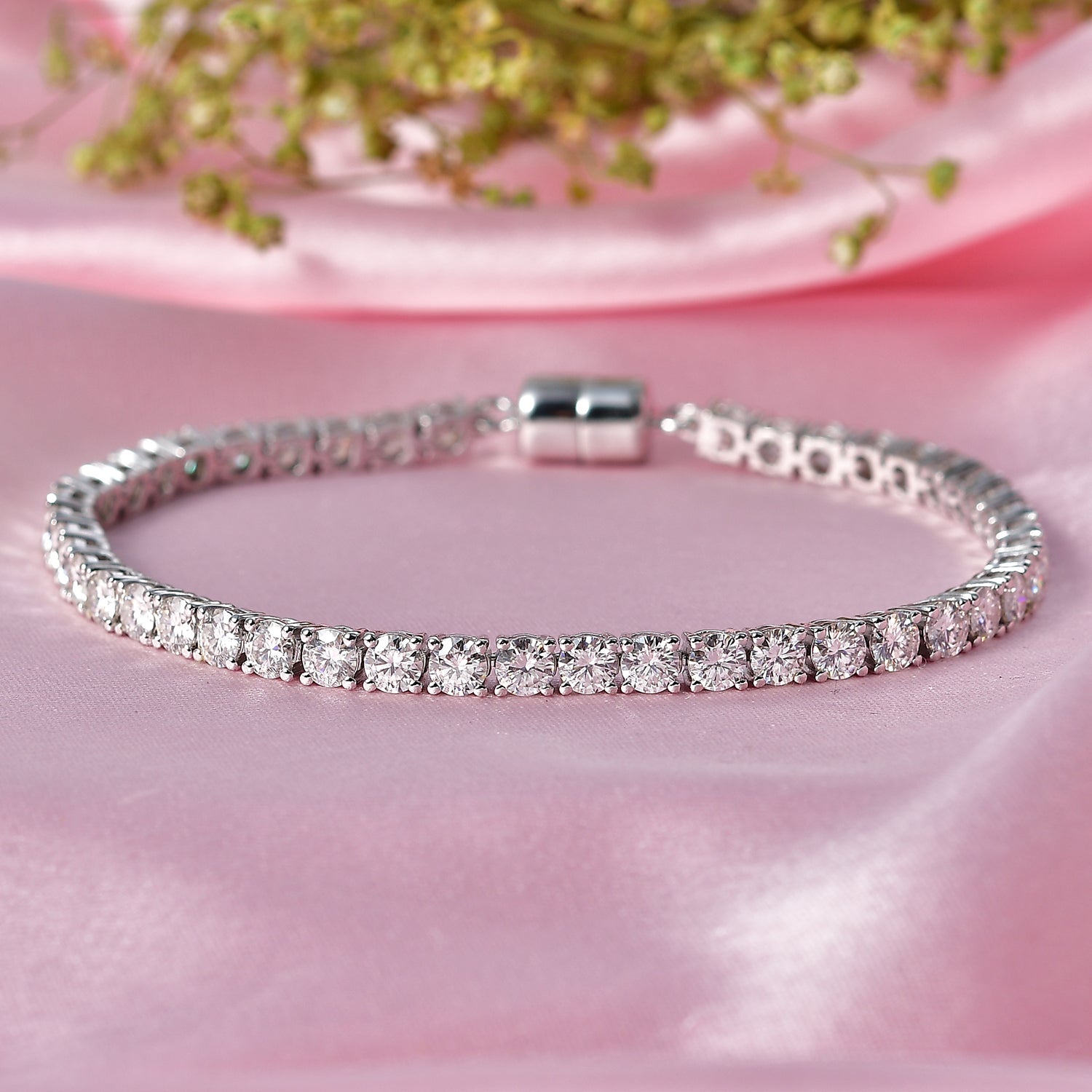 D'Joy Moissanit Armband ca. 20 cm 925 Silber Rhodiniert ca. 10,25 ct.