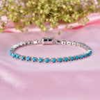 D'Joy AA Sleeping Beauty Türkis Armband ca. 20 cm 925 Silber Rhodiniert ca. 4,03 ct.