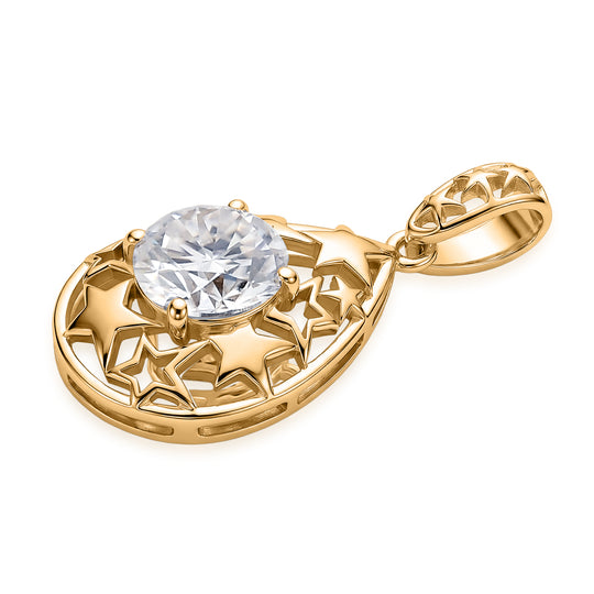 D'Joy Moissanit Anhänger 925 Silber Platiniert ca. 1.20 ct