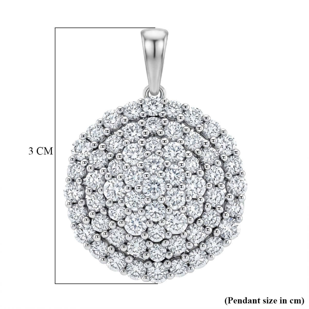LUXURIANT DIAMOND - Lab Grown Diamant SI-GH Anhänger 925 Silber Rhodiniert ca. 3.00 ct