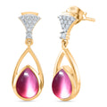 D'Joy Flamingo Mondstein und Zirkon Ohrringe - 2,81 ct.