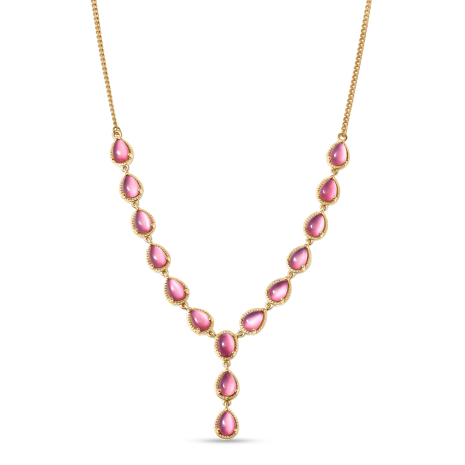D'Joy Flamingo Mondstein Halskette ca. 45 cm 925 Silber 750 Gelbgold vermeil ca. 12,28 ct.