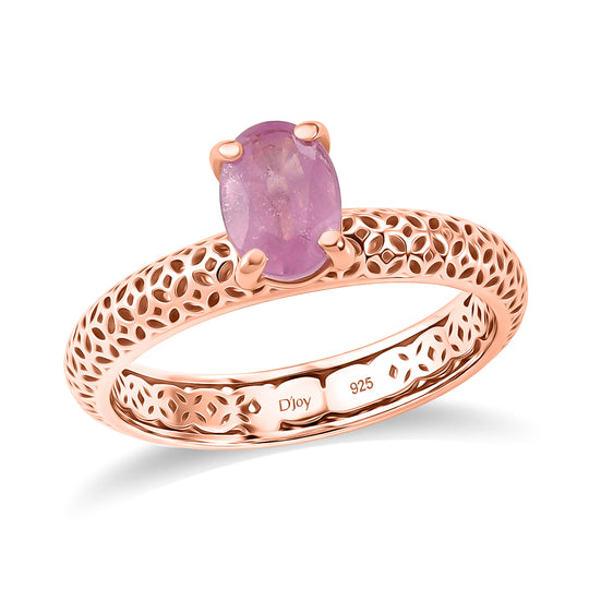 D'Joy Ilakaka Rosa Saphir (Fissure gefüllt) Ring 925 Silber 750 Rosévergoldet (Größe 19.00) ca. 1,21 ct