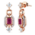 D'Joy Ilakaka Rosa Saphir (Fissure gefüllt), Weißer Zirkon Ohrringe 925 Silber 750 Rosévergoldet ca. 2,49 ct.