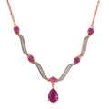 D'Joy Ilakaka Rosa Saphir (Fissure gefüllt) Halskette ca. 50 cm 925 Silber 750 Roségold vermeil ca. 3,20 ct.