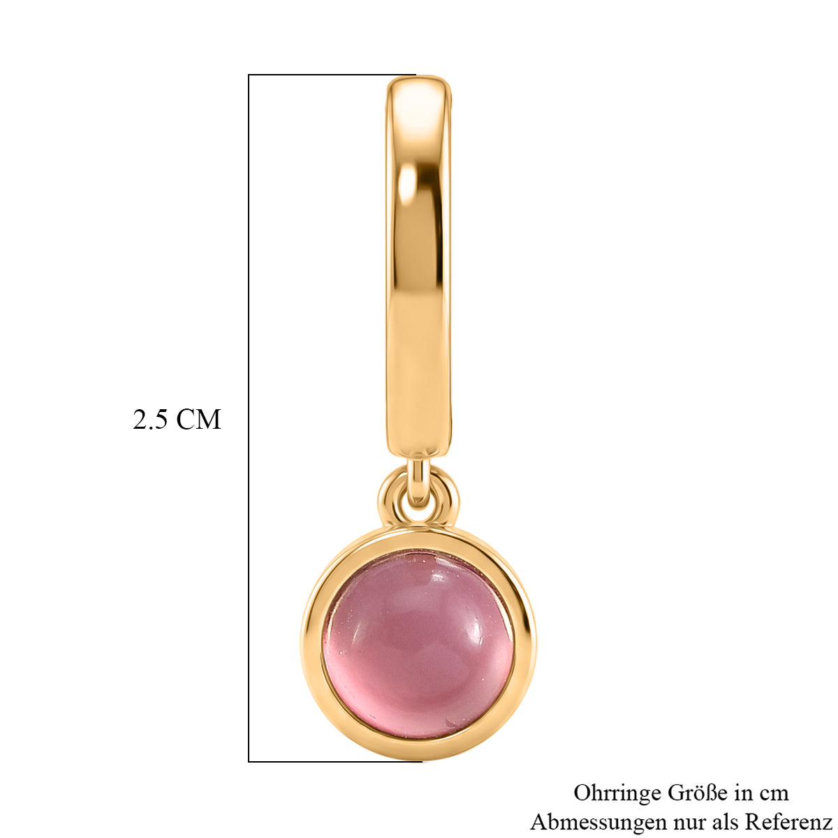 D'Joy Flamingo Mondstein Ohrringe 925 Silber 750 Vergoldet ca. 1.81 ct