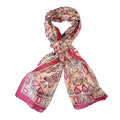 LA MAREY Seidenschal mit Paisley Design, 100% Seide, 49 x 160 cm, Türkis