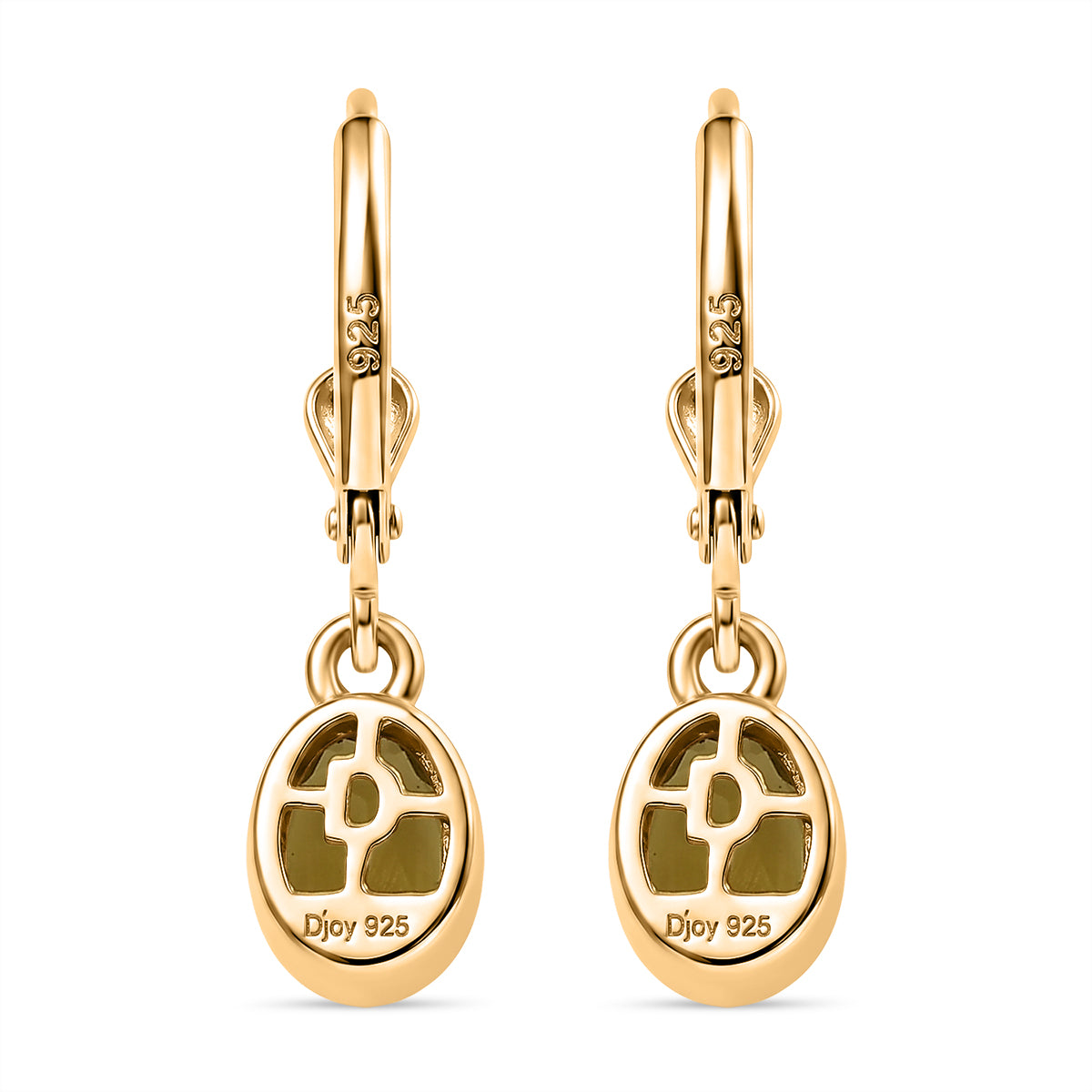D'Joy AAA Ouro Verde-Quarz Ohrringe 925 Silber 750 Vergoldet ca. 1,60 ct.