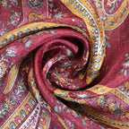 LA MAREY Seidenschal mit Paisley Design, 100% Seide, 49 x 160 cm, Royal Türkis
