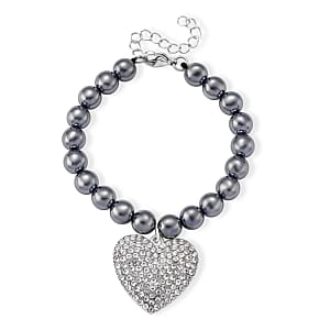 Terahertz, Weißer Kristall Armband ca. Flexibles cm 316L Edelstahl 80.00 ct