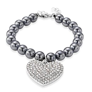 Terahertz, Weißer Kristall Armband ca. Flexibles cm 316L Edelstahl 80.00 ct