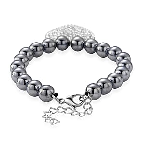 Terahertz, Weißer Kristall Armband ca. Flexibles cm 316L Edelstahl 80.00 ct