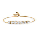 D'Joy Moissanit Armband  ca. 16.5- 26.75 cm, verstellbar, 925 Silber Gold ca. 3.12 ct