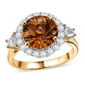 D'Joy AA Citrin, Moissanit Ring 925 Silber 750 Gelbgold vermeil (Größe 18.00)    ca. 3,48 ct   (9-15 Werktage Lieferzeit)