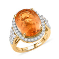 D'Joy AA Citrin, Moissanit Ring 925 Silber 750 Gelbgold vermeil (Größe 16.50)   (10-16 Werktage Lieferzeit) ca. 5,44 ct