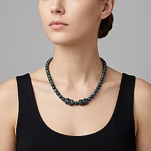 D'Joy EXTREM SELTEN Natürlicher Olmek Jadeit Typ A Halskette ca. Flexibles cm 925 Silber Rhodiniert ca. 440.00 ct
