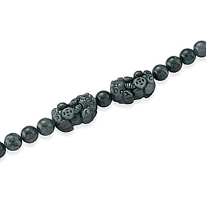 D'Joy EXTREM SELTEN Natürlicher Olmek Jadeit Typ A Halskette ca. Flexibles cm 925 Silber Rhodiniert ca. 440.00 ct