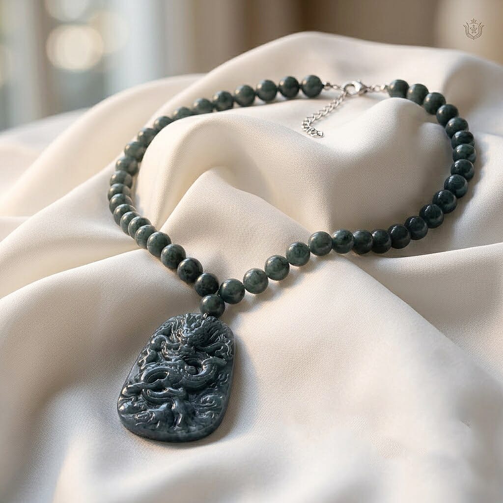 D'Joy Natürlicher Olmek Jadeit Halskette ca. Flexibles cm 925 Silber Rhodiniert ca. 550.00 ct