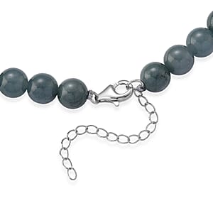 D'Joy Natürlicher Olmek Jadeit Halskette ca. Flexibles cm 925 Silber Rhodiniert ca. 550.00 ct